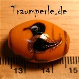 Glassperle Vogel Orange