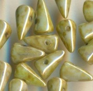 5 x 8 mm Spike-Beads Chalk Grn Lsternd