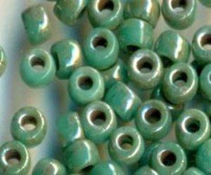 7/0, 3,5mm MATUBO Rocailles TURQUOISE GREEN PICASSO...
