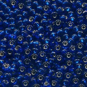 2,2mm Rocailles Blau mit Silbereinzug