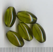Glasperlen Grün Oval
