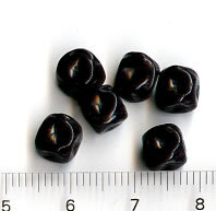 Glasperlen Würfel Opak Schwarz