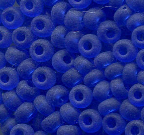 4mm Rocailles Blau Matt Transparent 30080