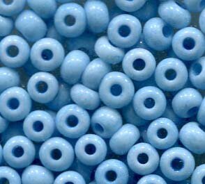 4mm Rocailles Opak Hellblau Meliert