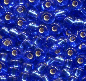 4 mm Rocailles Blau mit Silbereinzug 37050