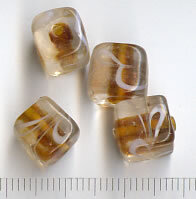 10mm Glasperlen Würfel Braun