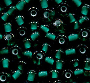 4mm Rocailles Blaugrün mit Weißeinzug 55716