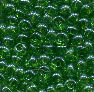 4mm Rocailles Grün Transparent Lüsternd