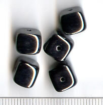 Glasperlen Würfel Hematite