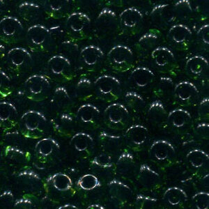 4mm Rocailles Grün mit Schwarzeinzug 50434