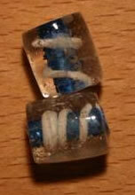 Glasperlen Tube Blau Transparent