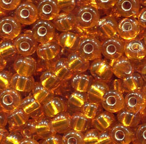 4mm Rocailles Gold-Braun mit Silbereinzug