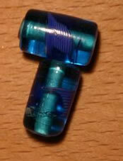 Glasperlen Tube Blau Transparent