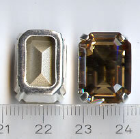 Swarovski Rivoli gefasst Eckig Light Colorado Topaz