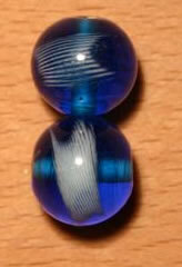 Glasperlen Rund Blau Gestreift