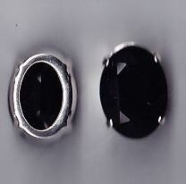 Swarovski Rivoli gefassti Oval Jet (Schwarz)