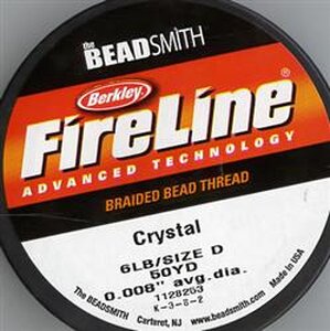 6LB, 0,12mm Fireline Bead Thread Crystal D, 110m, 2,7kg Reisfestigkeit
