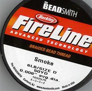 6LB, 0,12mm Fireline Bead Thread Smoke D, 45m, 2,7kg...