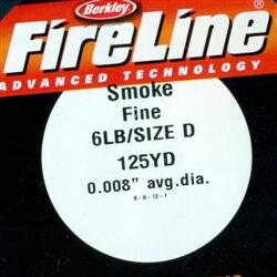 6LB, 0,12mm Fireline Bead Thread Smoke D, 110m, 2,7kg Reisfestigkeit