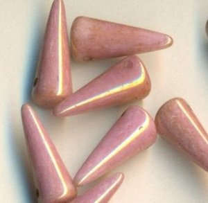 5 x 13 mm Spike-Beads Chalk Rosarot Lsternd