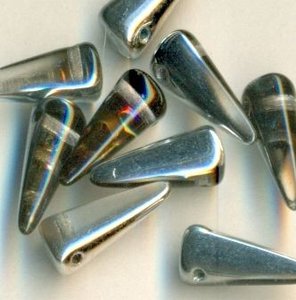 5 x 13 mm Spike-Beads Klar Heliotrope
