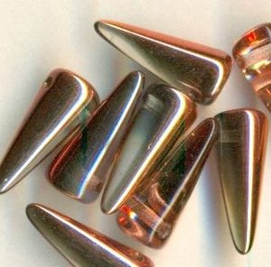 5 x 13 mm Spike-Beads Klar Copper