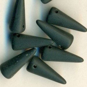 5 x 13 mm Spike-Beads Opak Jet Matt (Schwarz Matt) 23980/84100