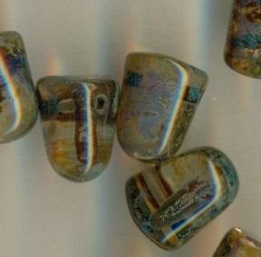 7 x 10 mm Gumdrops Crystal Dark Travertin