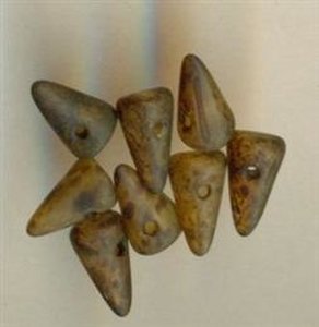 5 x 8 mm Spike-Beads Crystal Matt Dark Travertin