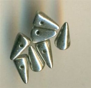 5 x 8 mm Spike-Beads Jet Old Silber