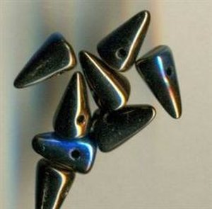 5 x 8 mm Spike-Beads Jet Bronze AB