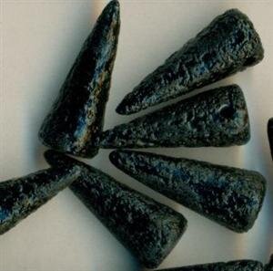 7 x 17 mm Spike-Beads Jet (Schwarz) wie Lava