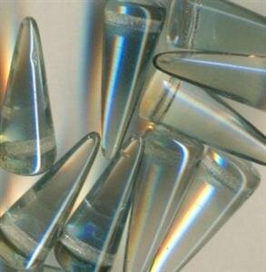 7 x 17 mm Spike-Beads Crystal Blau Lüsternd