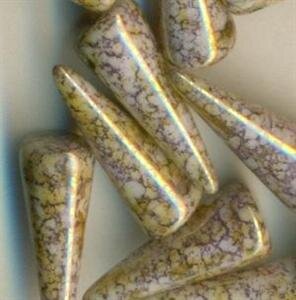 7 x 17 mm Spike-Beads Chalk Gold Lüsternd