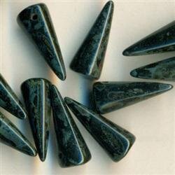 7 x 17 mm Spike-Beads Jet Travertin