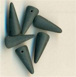 7 x 17 mm Spike-Beads Opak Jet Matt (Schwarz Matt) 23980/84100t