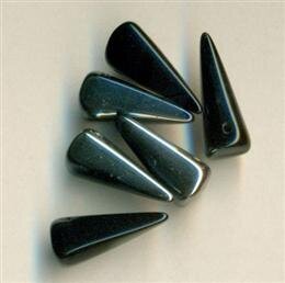 7 x 17 mm Spike-Beads Jet Crome