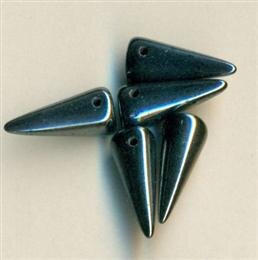 7 x 17 mm Spike-Beads JET HEMATITE 23980/14400
