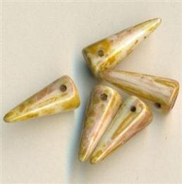 7 x 17 mm Spike-Beads Chalk Dark Travertin
