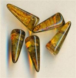 7 x 17 mm Spike-Beads Crystal Dark Travertin