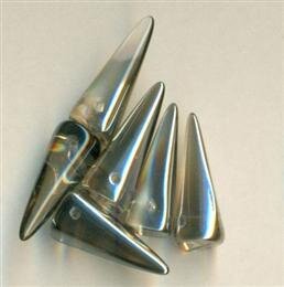 7 x 17 mm Spike-Beads Crystal Crome