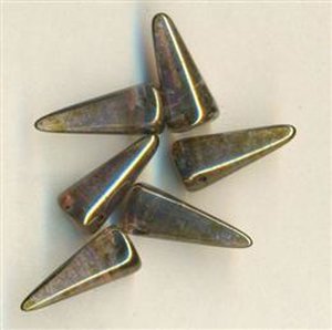 7 x 17 mm Spike-Beads Crystal Lila Gold Lsternd
