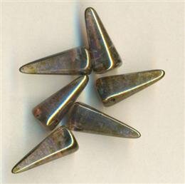7 x 17 mm Spike-Beads Crystal Lila Gold Lüsternd