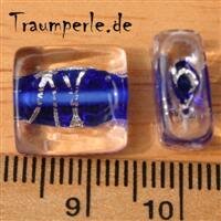 Glasperle Klar- Blau