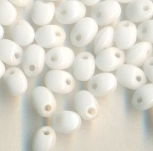 Solo-Perlen Opak Weiß