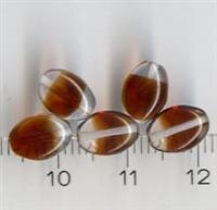 Glasperlen Oval Braun