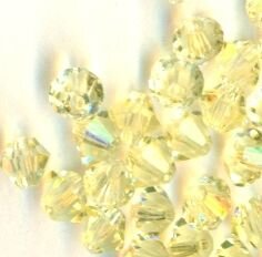 4mm Czech Crystal Doppelkegel Hell Gelb