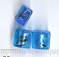 Glasperlen Quadrat Blau