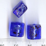 Glasperlen Quadrat Dunkelblau