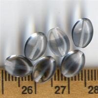 Glasperlen Oval Blaugrau
